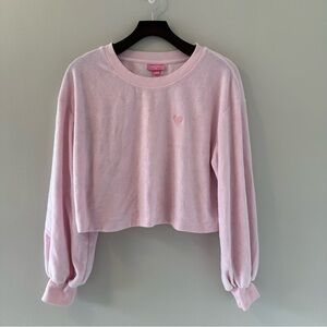 Stoney Clover x Target Pink Terry Cropped Sweatshirt with Heart Size Medium